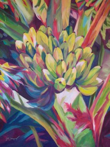 Banana Tree, 48x60 canvas, oil