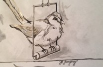 Bird #1 – 9 X12 – Paper, Pencil, Charcoal