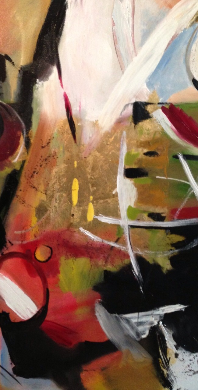 Gold Leaf Abstract #1 – 30 x 40 – Canvas, Acrylic, Gold Leaf
