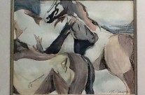 Horses at Rest – 9 x 12 – Watercolor, Paper