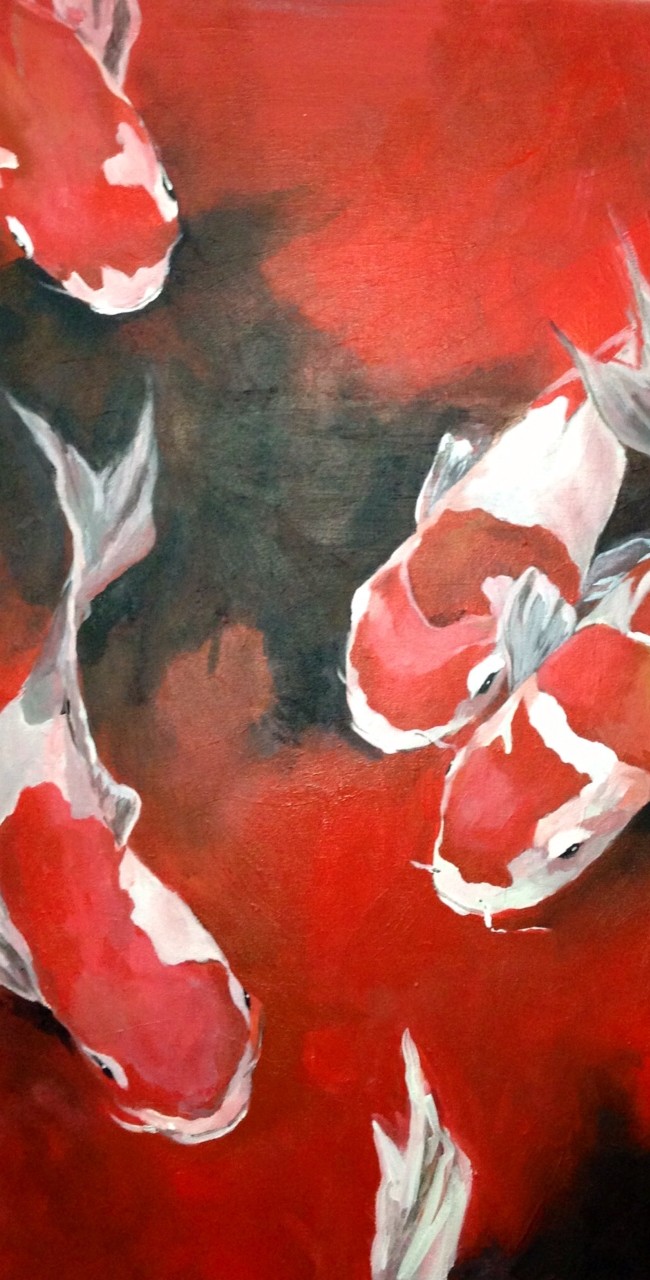 Koi – 24 x 30 – Canvas, Acrylic